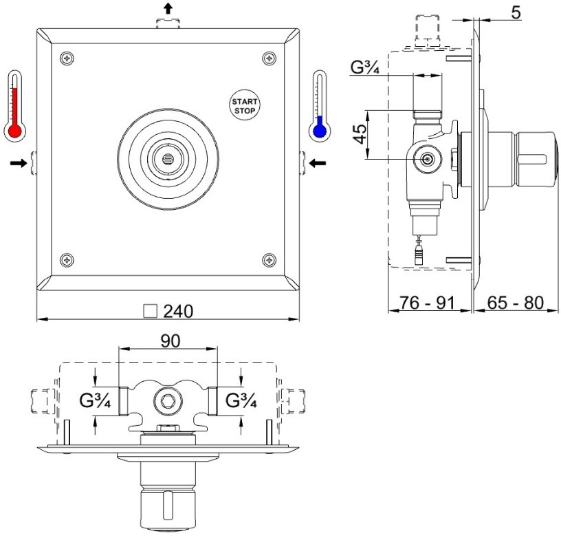 Fertigbau-Set SaniTherm SIP UP 24V DC