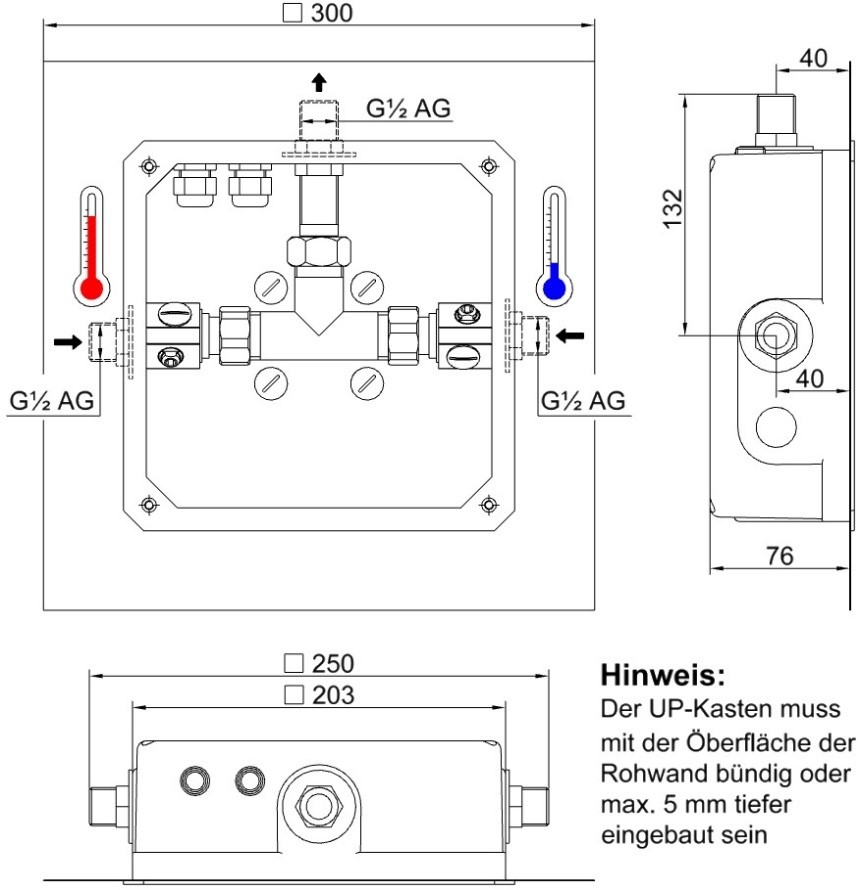 Rohbau-Set SaniMisch/Kerami UP mit Klebeflansch
