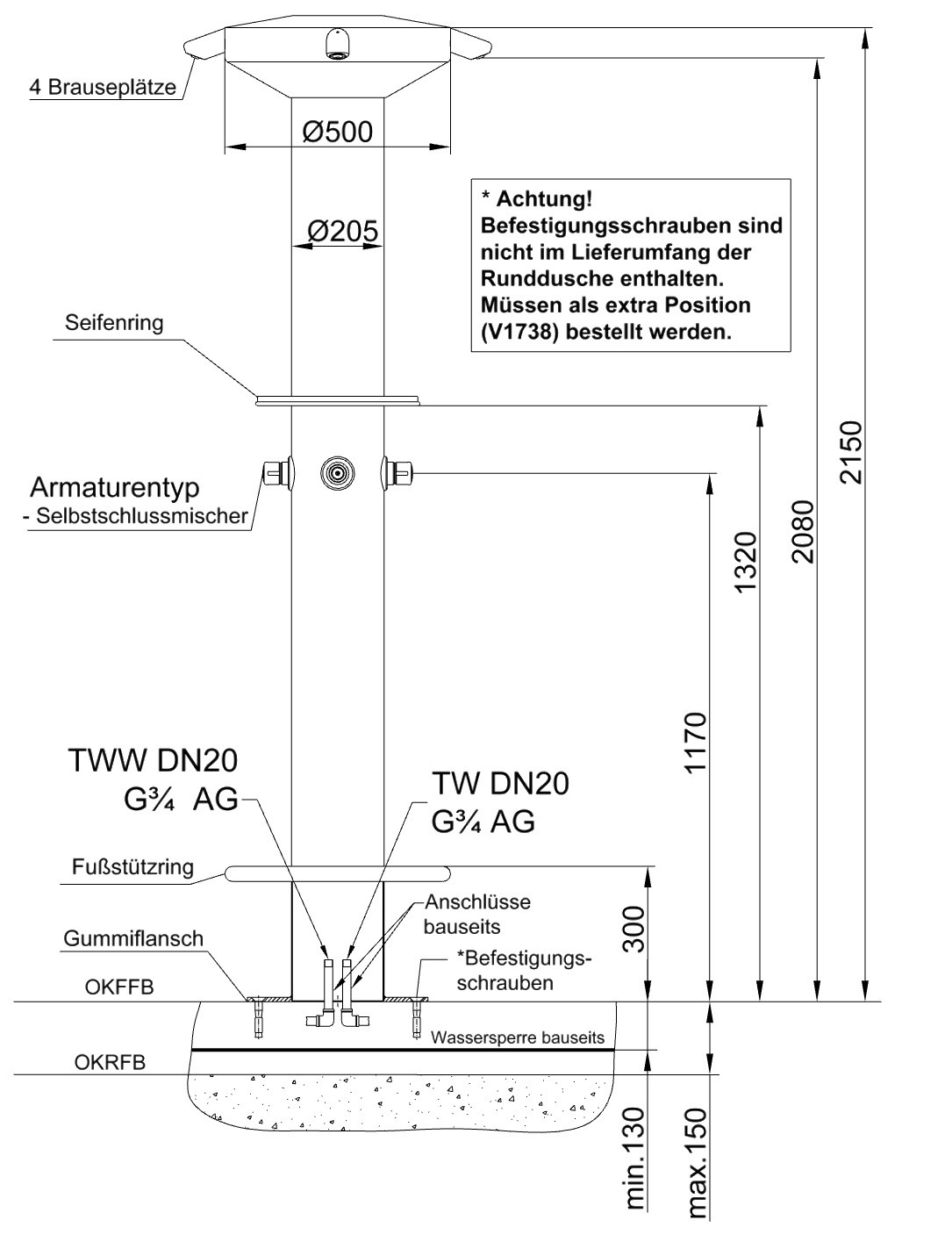 Rundbrauseanlage BLIZZARD B2-4-U FFB Sonder