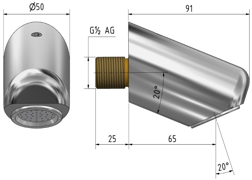 Düsenbrausekopf 8-10 SPLASH aerosolarm
